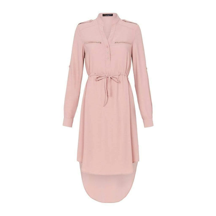 Blush Hi - Low Zipper Military Shirt - Divinity Collection