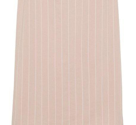 Blush Linen Pinstripe High Waisted Skirt