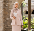 Blush Linen Power Suit