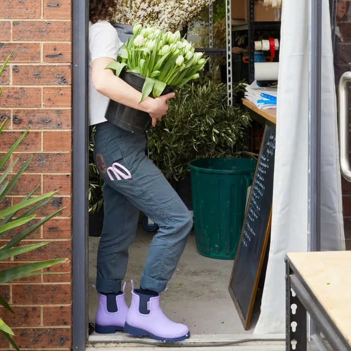 Bobbi Ankle Boot // Lavender & Navy [Retired]