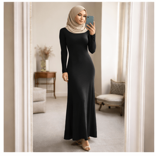 Body Dress Maxi Modal Jersey | Black - Divinity Collection
