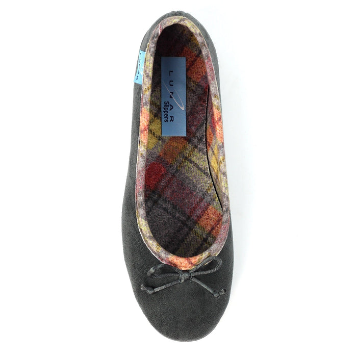 Bow Grey Pump Slipper
