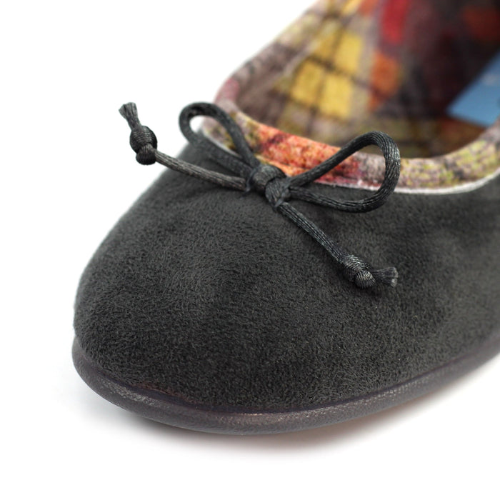 Bow Grey Pump Slipper