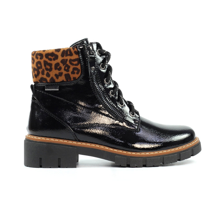 Bowen Black Patent Waterproof Boot