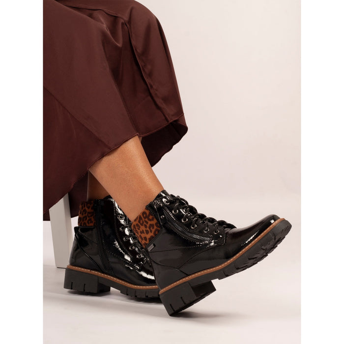 Bowen Black Patent Waterproof Boot
