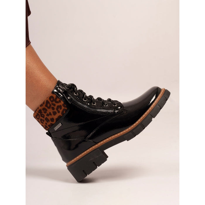 Bowen Black Patent Waterproof Boot