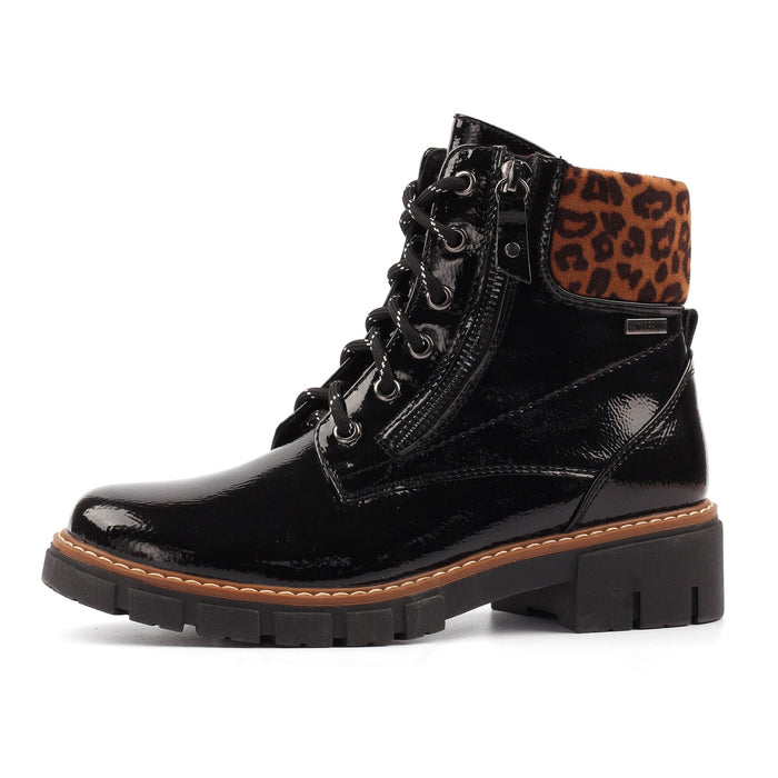 Bowen Black Patent Waterproof Boot