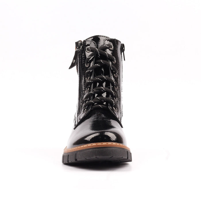 Bowen Black Patent Waterproof Boot