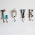 Boyang Letter Coat Rack, Wooden Doorway Entrance Clothing Store Key Hook, (L12cm 2.5cm H25cm)