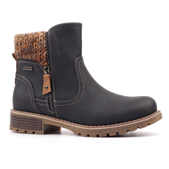 Breeze Navy Waterproof Ankle Boot