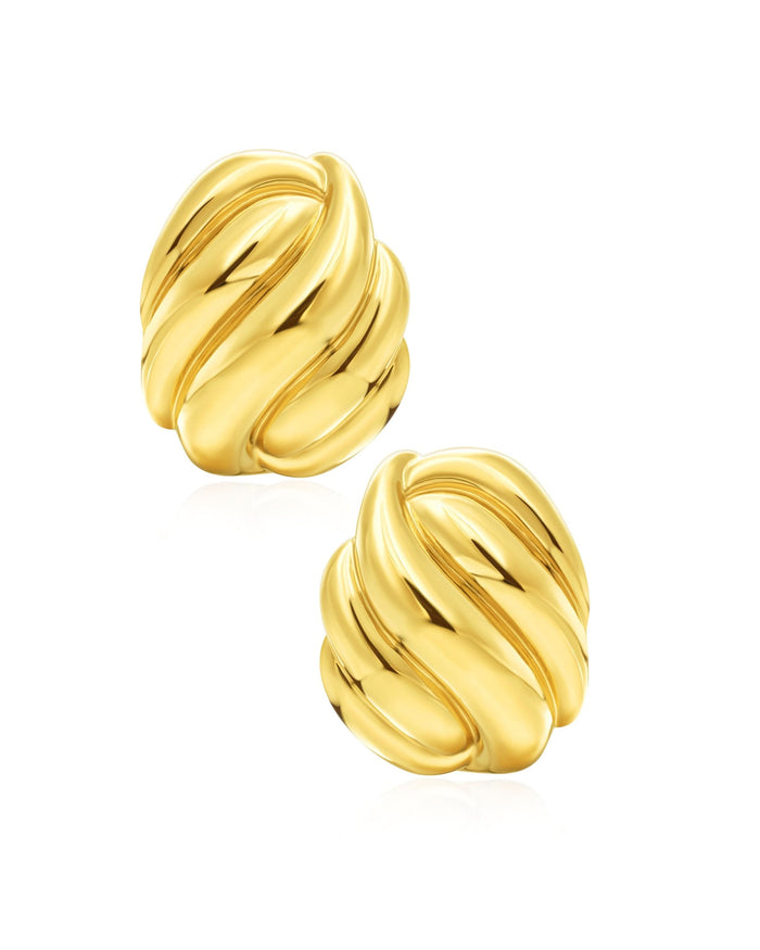 Stud earrings on white background