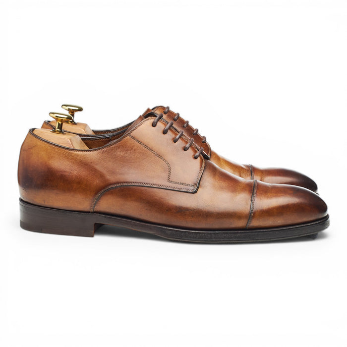 Brown Leather Cap Toe Derby UK 8