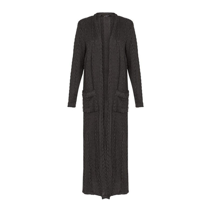 Cable Knit Cardigan - Charcoal - Divinity Collection