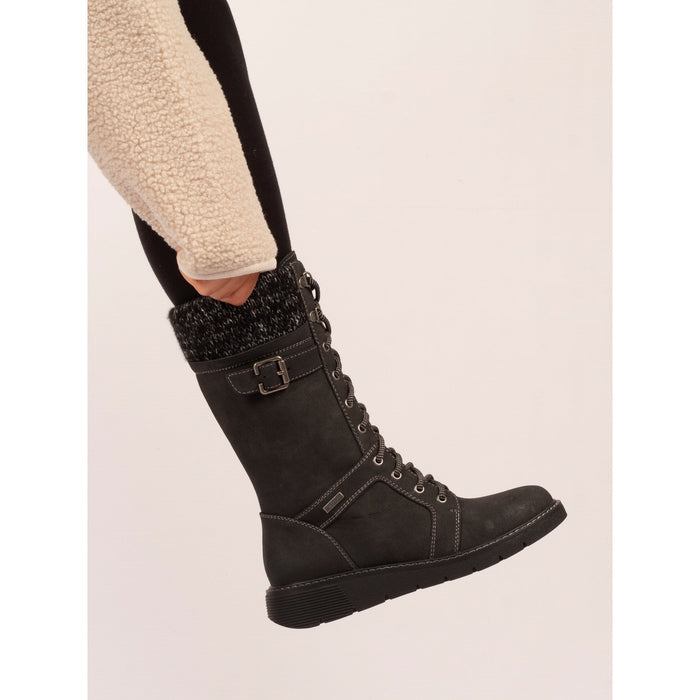 Caesar Black Wide Fit Long Boot
