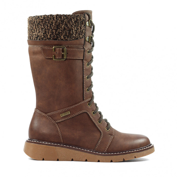 Caesar Brown Wide Fit Long Boot