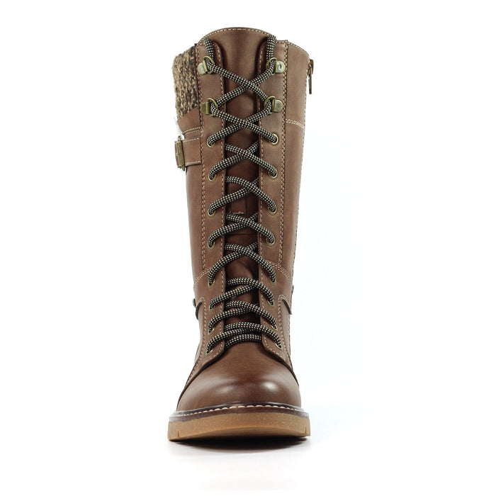Caesar Brown Wide Fit Long Boot