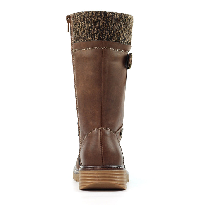 Caesar Brown Wide Fit Long Boot