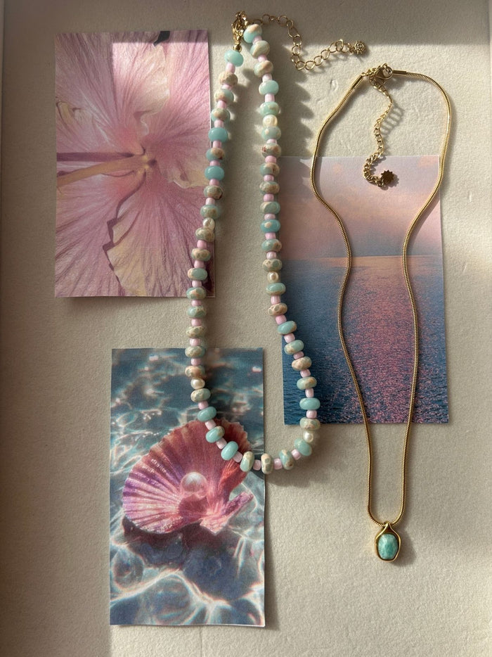 pastel beaded necklace
