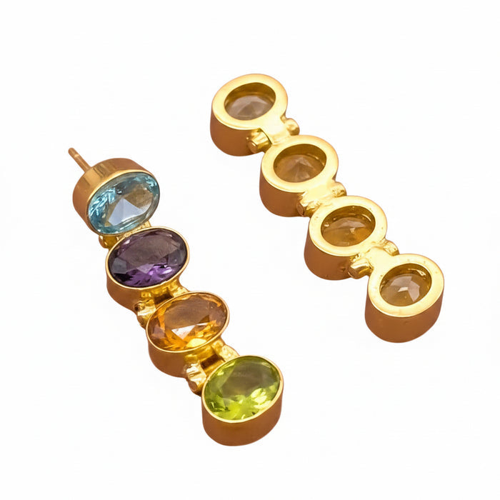 Capri Multi-Gemstone 18K Gold Vermeil Drop Earrings | Luxury Resort Jewelry