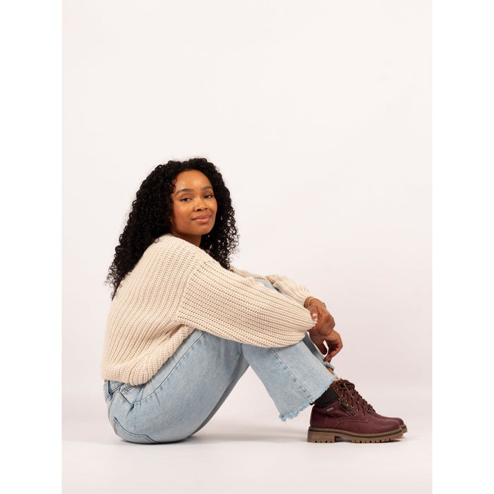 Caramel Burgundy Waterproof  Boot