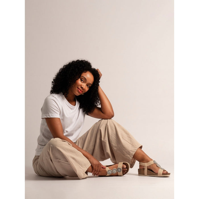 Cassidy Beige Wedge Sandal