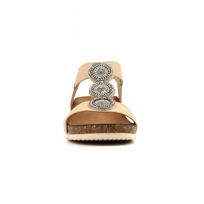 Cassidy Beige Wedge Sandal