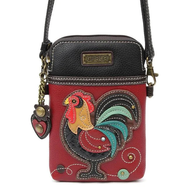 Cell Phone Xbody Burgundy Rooster