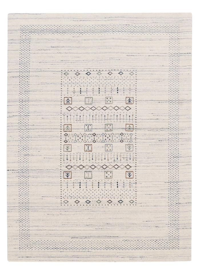 Center Pattern Natural Hand Loomed Wool Area Rug - The Rug Decor