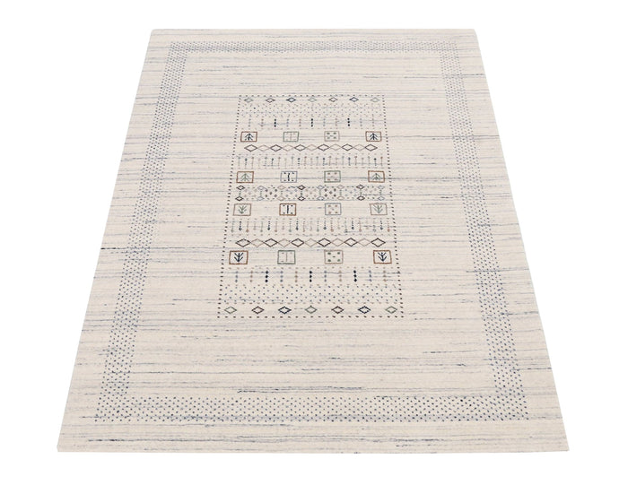 Center Pattern Natural Hand Loomed Wool Area Rug - The Rug Decor