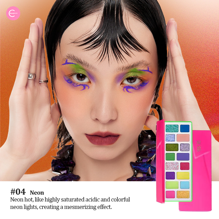 CHEERYEP (QIANYAN) 16-Color Natural Star Eye Shadow Palette - 04#Neon detail