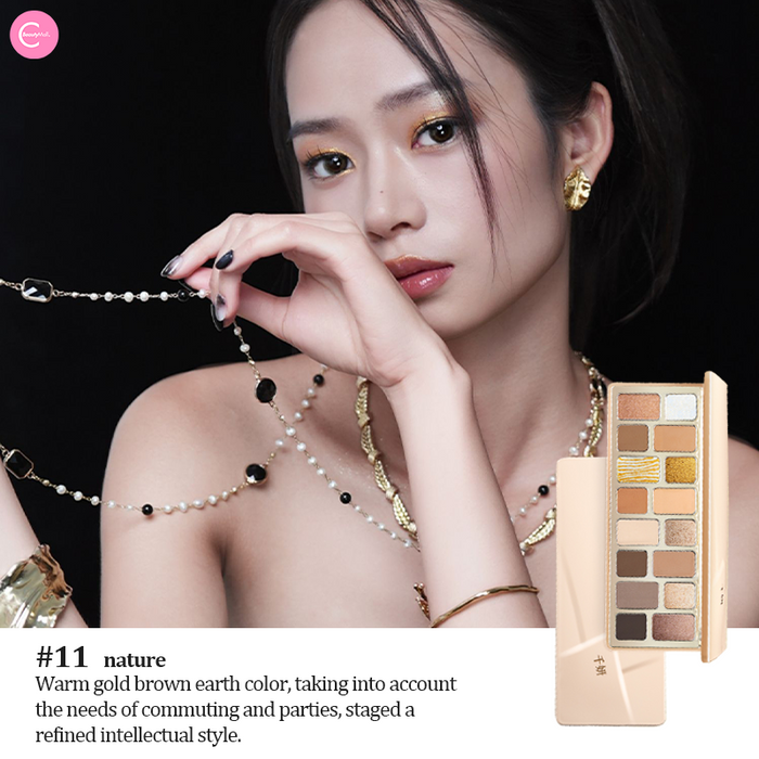 CHEERYEP (QIANYAN) 16-Color Natural Star Eye Shadow Palette - 11#Nature detail