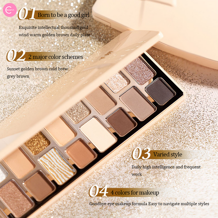 CHEERYEP (QIANYAN) 16-Color Natural Star Eye Shadow Palette - 11#Nature detail