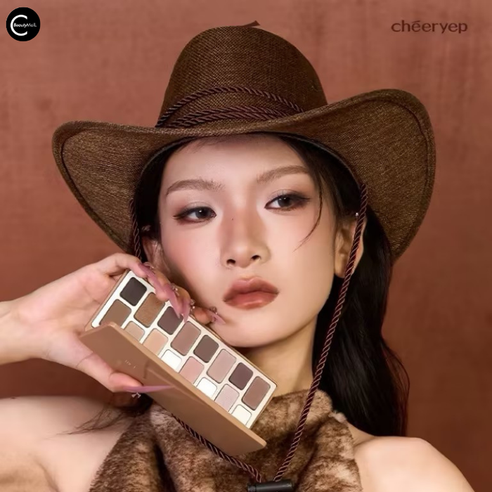 CHEERYEP (QIANYAN) 16-Color Natural Star Eye Shadow Palette - 17#Nude Heart detail