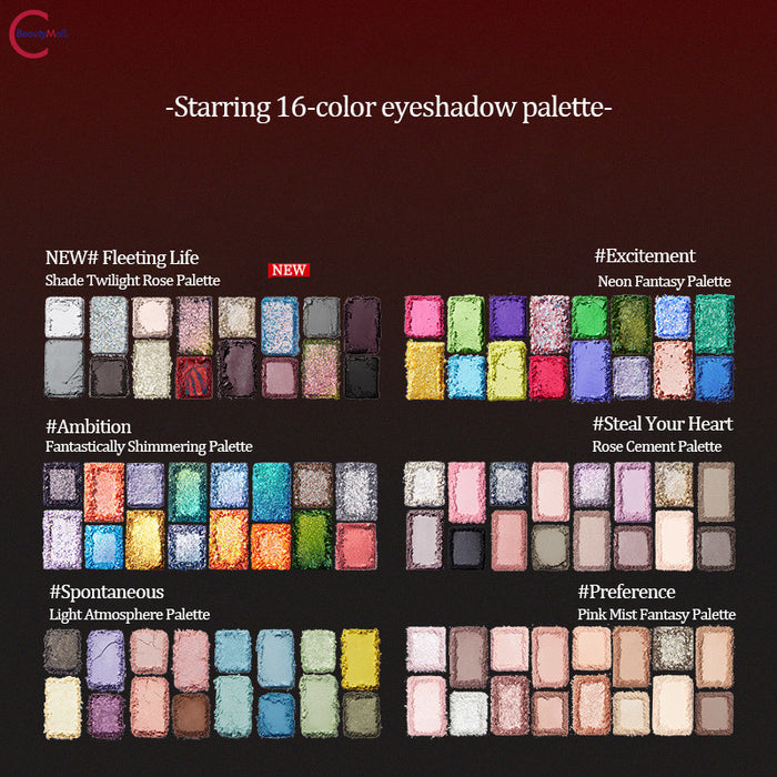 CHEERYEP (QIANYAN) 16-Color Natural Star Eye Shadow Palette - 08#Ambition detail