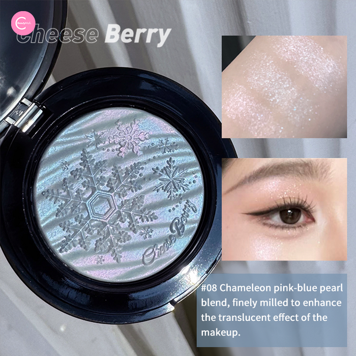CheeseBerry Baked Highlighter - #8 Iridescent Blue-Pink Blend style #8 Iridescent Blue-Pink Blend