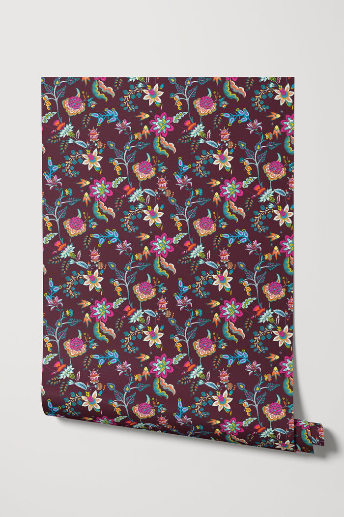 Chintz / Burgundy