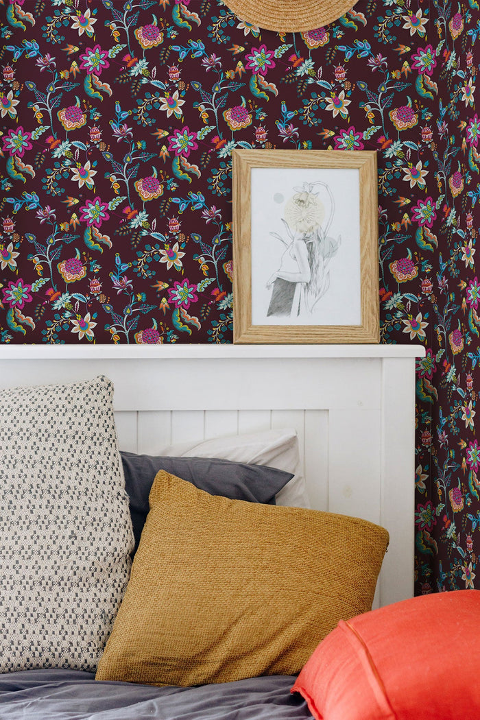 Chintz / Burgundy