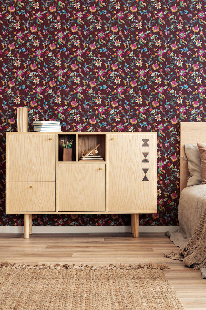 Chintz / Burgundy