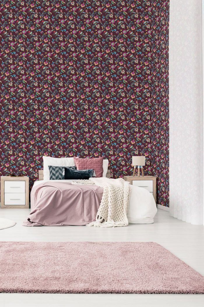 Chintz / Burgundy