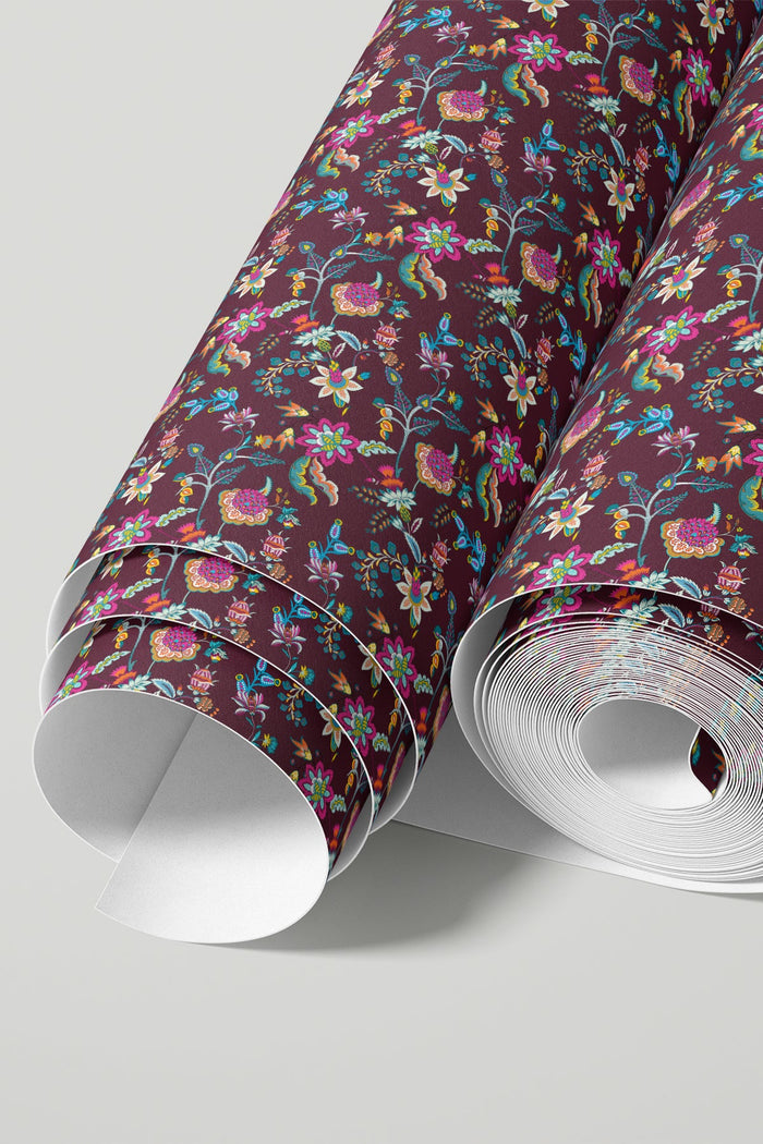 Chintz / Burgundy