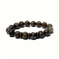 Chocolate Obsidian Bracelet 12mm + Bronze Rings | One-of-a-Kind