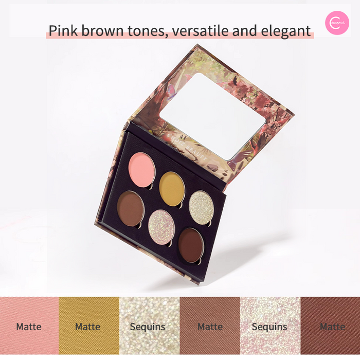 CHOIZ BEAUTY Magnetic & Refillable 6-Color Eyeshadow Palette - #Moth Pink detail