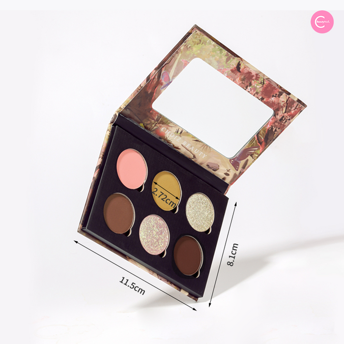 CHOIZ BEAUTY Magnetic & Refillable 6-Color Eyeshadow Palette - #Moth Pink detail