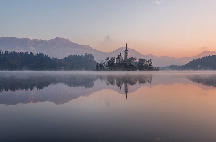 Church on Lake Wall Mural-Wall Mural-Eazywallz