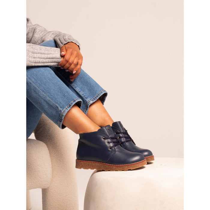 Claire III Navy Leather Boot