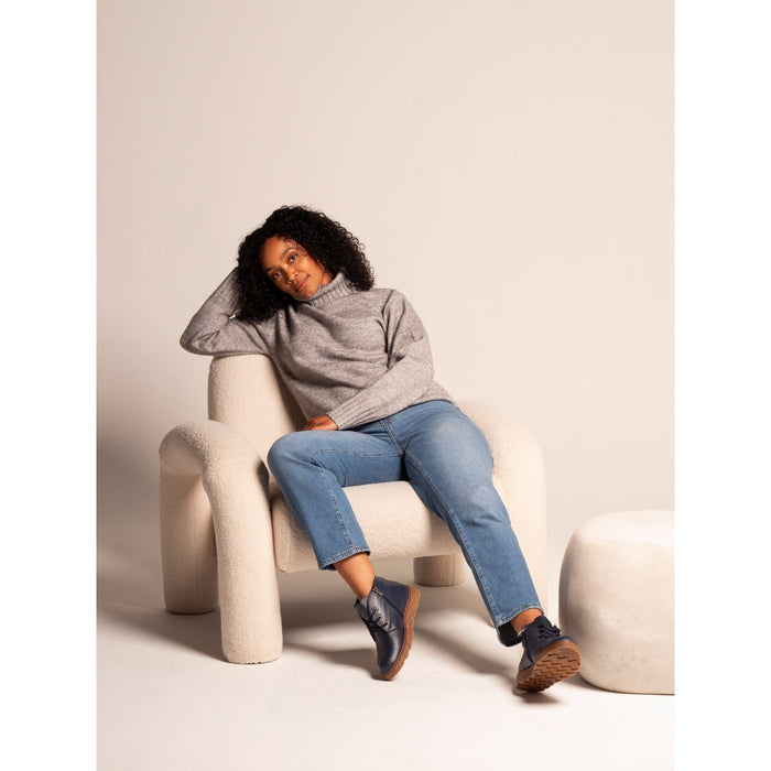 Claire III Navy Leather Boot