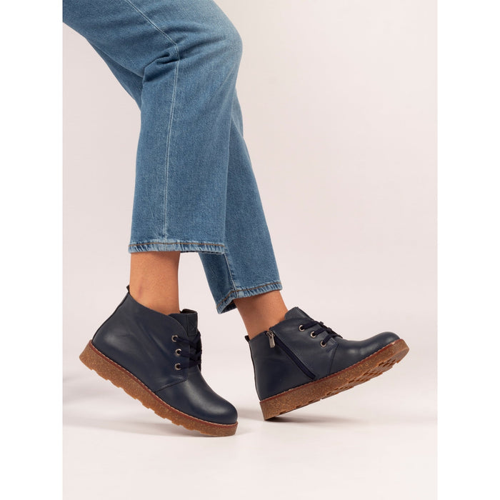 Claire III Navy Leather Boot