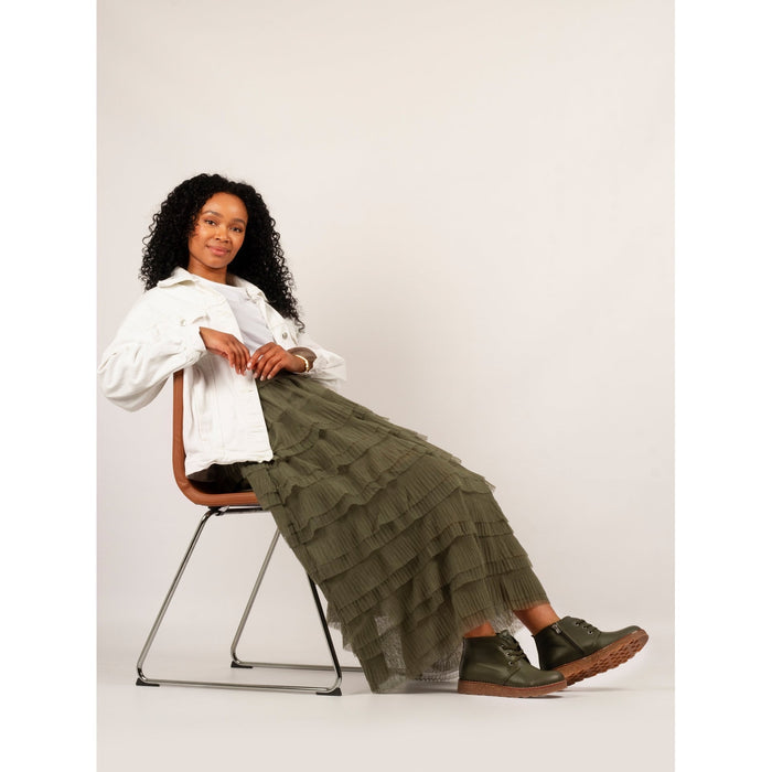 Claire III Olive Leather Boot