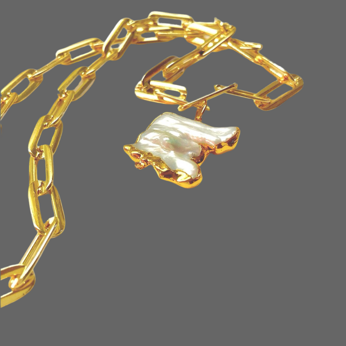 Classic "With a Twist" 18k Gold-Filled Chain Necklace with Keshi Pearl Pendant