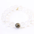 Clear Quartz Crystal Bracelet | Polished + Pyrite